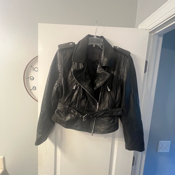 Zara Black Leather Jacket - Picture 8 of 13